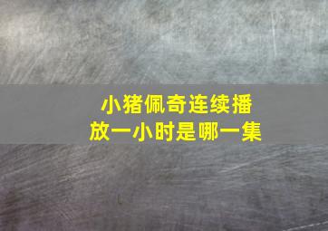 小猪佩奇连续播放一小时是哪一集