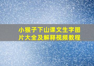 小猴子下山课文生字图片大全及解释视频教程