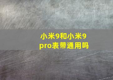 小米9和小米9pro表带通用吗