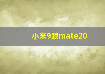 小米9跟mate20