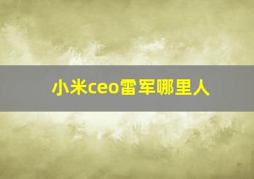 小米ceo雷军哪里人