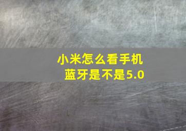 小米怎么看手机蓝牙是不是5.0