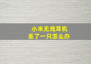 小米无线耳机丢了一只怎么办