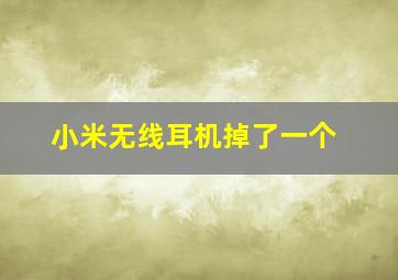 小米无线耳机掉了一个