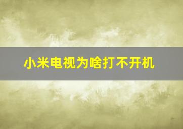 小米电视为啥打不开机