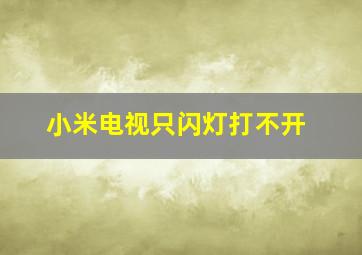 小米电视只闪灯打不开