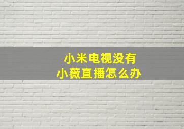 小米电视没有小薇直播怎么办