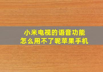 小米电视的语音功能怎么用不了呢苹果手机