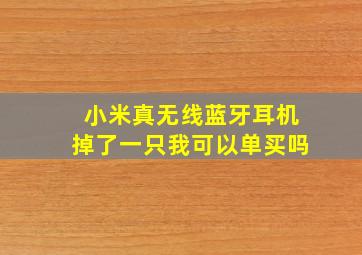 小米真无线蓝牙耳机掉了一只我可以单买吗