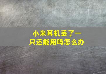 小米耳机丢了一只还能用吗怎么办