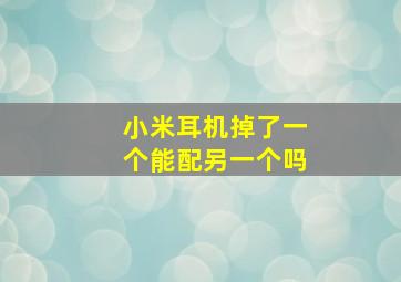 小米耳机掉了一个能配另一个吗