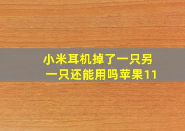 小米耳机掉了一只另一只还能用吗苹果11