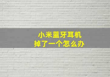 小米蓝牙耳机掉了一个怎么办