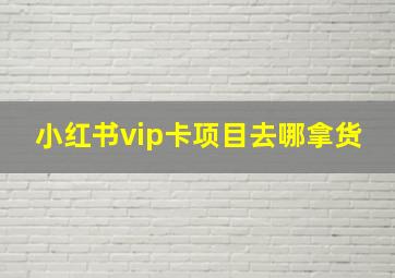 小红书vip卡项目去哪拿货