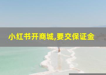 小红书开商城,要交保证金