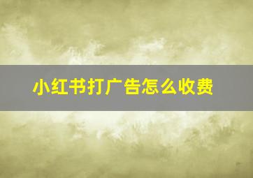 小红书打广告怎么收费