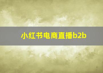 小红书电商直播b2b