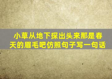 小草从地下探出头来那是春天的眉毛吧仿照句子写一句话