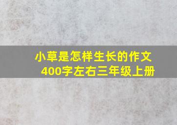 小草是怎样生长的作文400字左右三年级上册