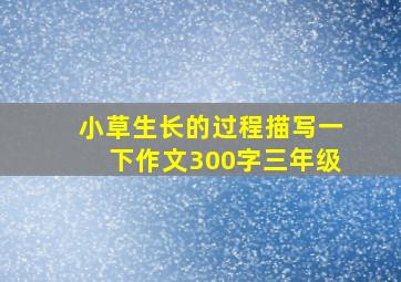 小草生长的过程描写一下作文300字三年级