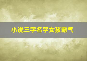 小说三字名字女孩霸气