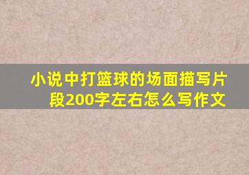 小说中打篮球的场面描写片段200字左右怎么写作文