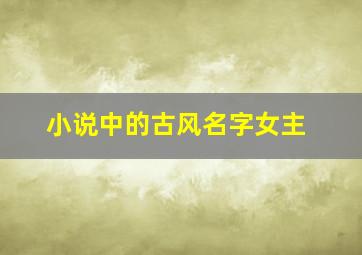 小说中的古风名字女主