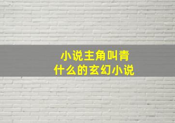 小说主角叫青什么的玄幻小说