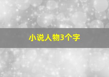 小说人物3个字