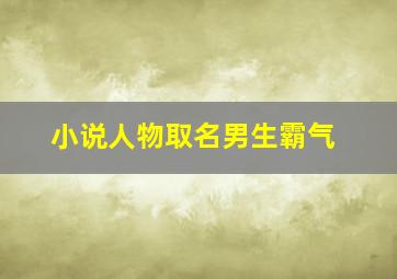 小说人物取名男生霸气