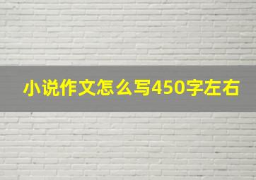 小说作文怎么写450字左右