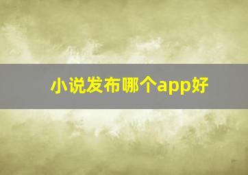 小说发布哪个app好