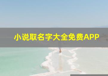 小说取名字大全免费APP