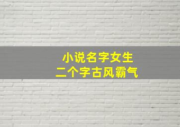 小说名字女生二个字古风霸气