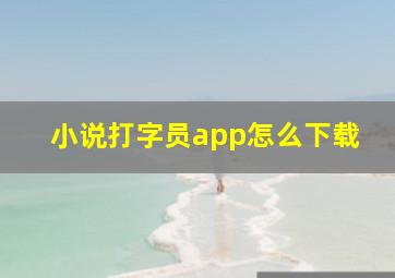 小说打字员app怎么下载