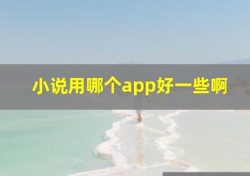 小说用哪个app好一些啊