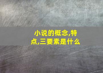 小说的概念,特点,三要素是什么