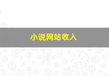 小说网站收入