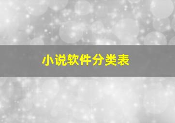 小说软件分类表