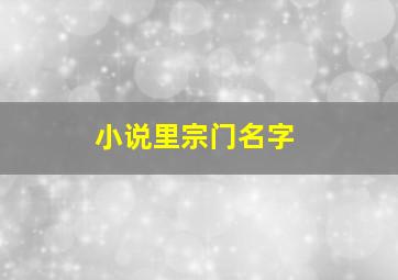 小说里宗门名字