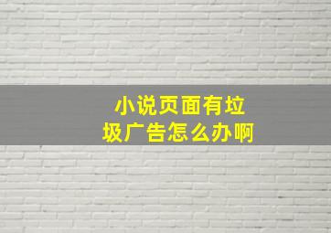 小说页面有垃圾广告怎么办啊