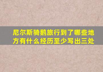 尼尔斯骑鹅旅行到了哪些地方有什么经历至少写出三处