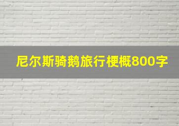 尼尔斯骑鹅旅行梗概800字