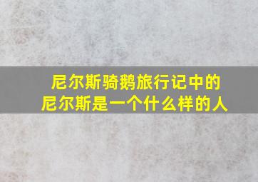 尼尔斯骑鹅旅行记中的尼尔斯是一个什么样的人