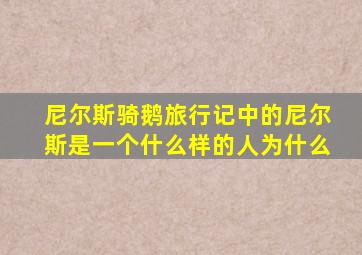 尼尔斯骑鹅旅行记中的尼尔斯是一个什么样的人为什么