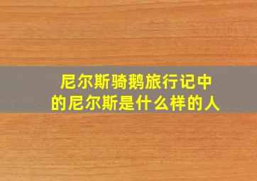 尼尔斯骑鹅旅行记中的尼尔斯是什么样的人