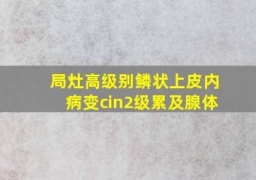 局灶高级别鳞状上皮内病变cin2级累及腺体