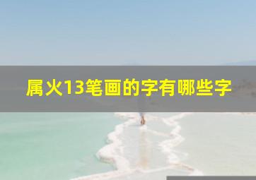 属火13笔画的字有哪些字