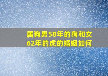 属狗男58年的狗和女62年的虎的婚姻如何