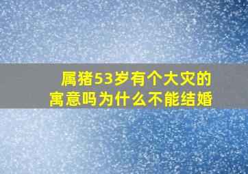 属猪53岁有个大灾的寓意吗为什么不能结婚